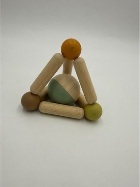 Lalo Wooden Baby Teether Toy with Multi-Colored Balls and Rods